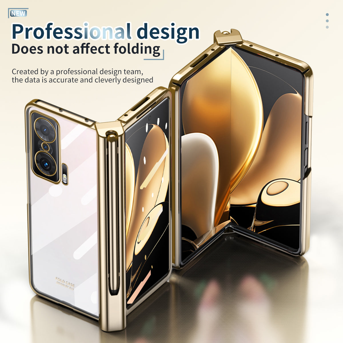 For Honor Magic V Tempered Glass Film Phone Cover Pen Slot Hinge Electroplating Folding PC Case with Stylus Pen