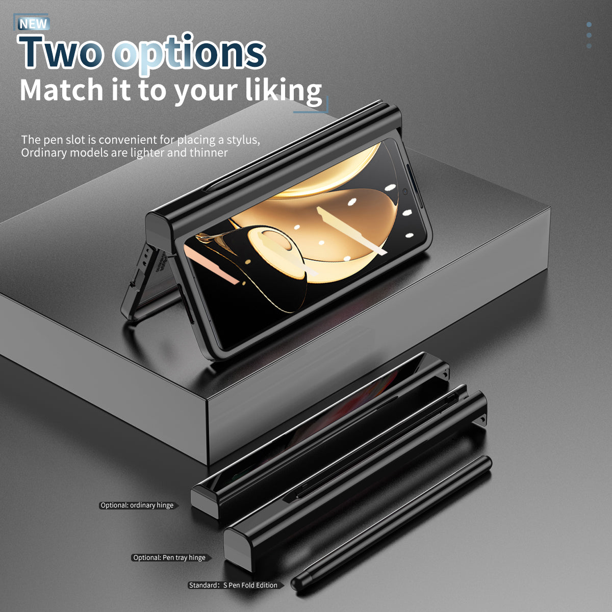 For Honor Magic V Tempered Glass Film Phone Cover Pen Slot Hinge Electroplating Folding PC Case with Stylus Pen