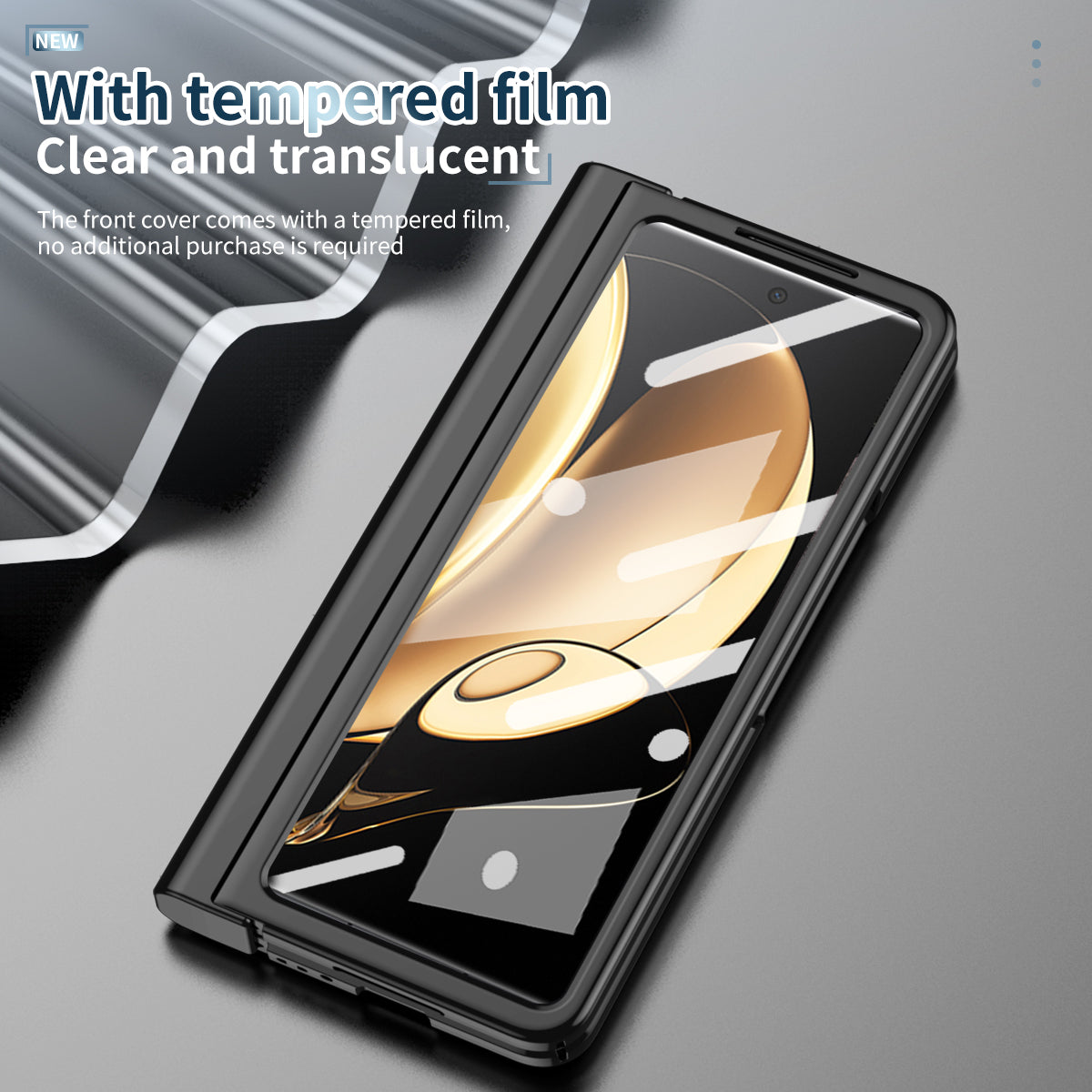 For Honor Magic V Tempered Glass Film Phone Cover Pen Slot Hinge Electroplating Folding PC Case with Stylus Pen