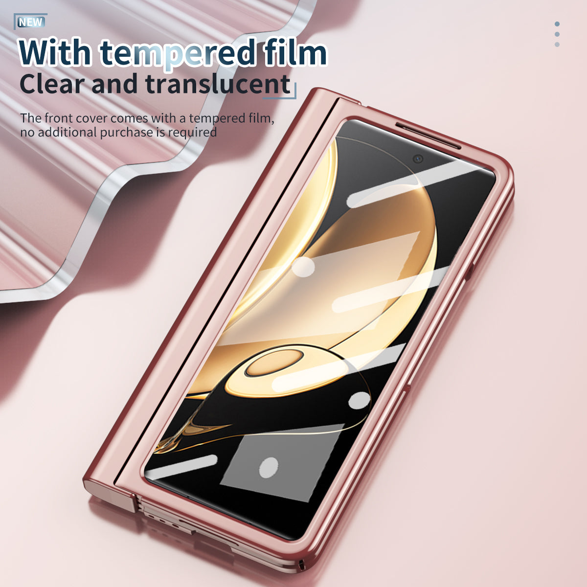For Honor Magic V Tempered Glass Film Phone Cover Pen Slot Hinge Electroplating Folding PC Case with Stylus Pen