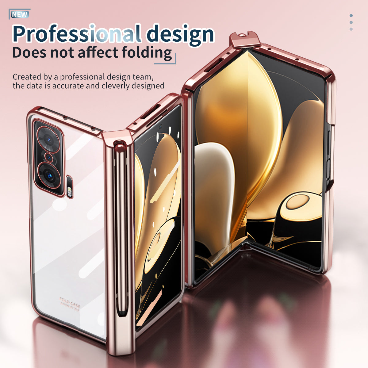 For Honor Magic V Tempered Glass Film Phone Cover Pen Slot Hinge Electroplating Folding PC Case with Stylus Pen