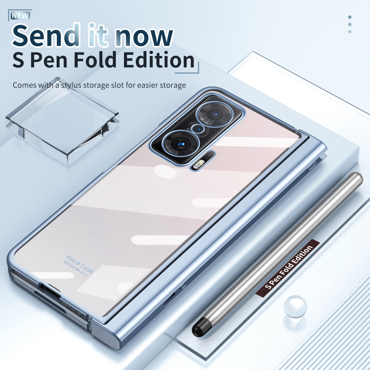 For Honor Magic V Tempered Glass Film Phone Cover Pen Slot Hinge Electroplating Folding PC Case with Stylus Pen