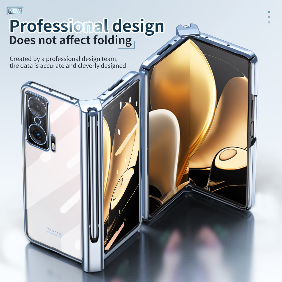 For Honor Magic V Tempered Glass Film Phone Cover Pen Slot Hinge Electroplating Folding PC Case with Stylus Pen