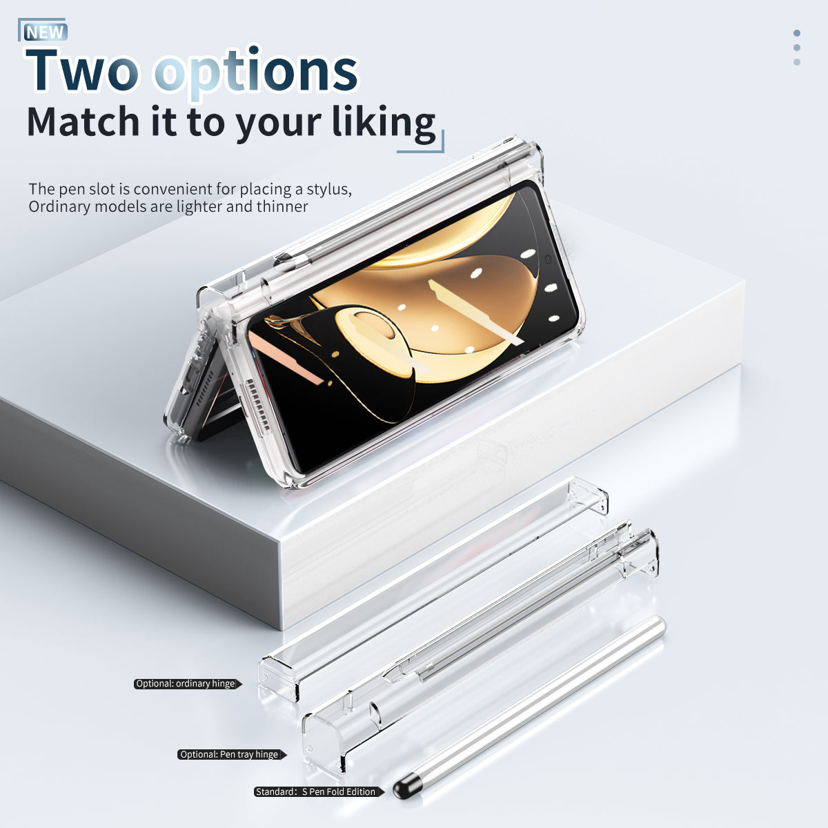 For Honor Magic V Tempered Glass Film Phone Cover Pen Slot Hinge Electroplating Folding PC Case with Stylus Pen