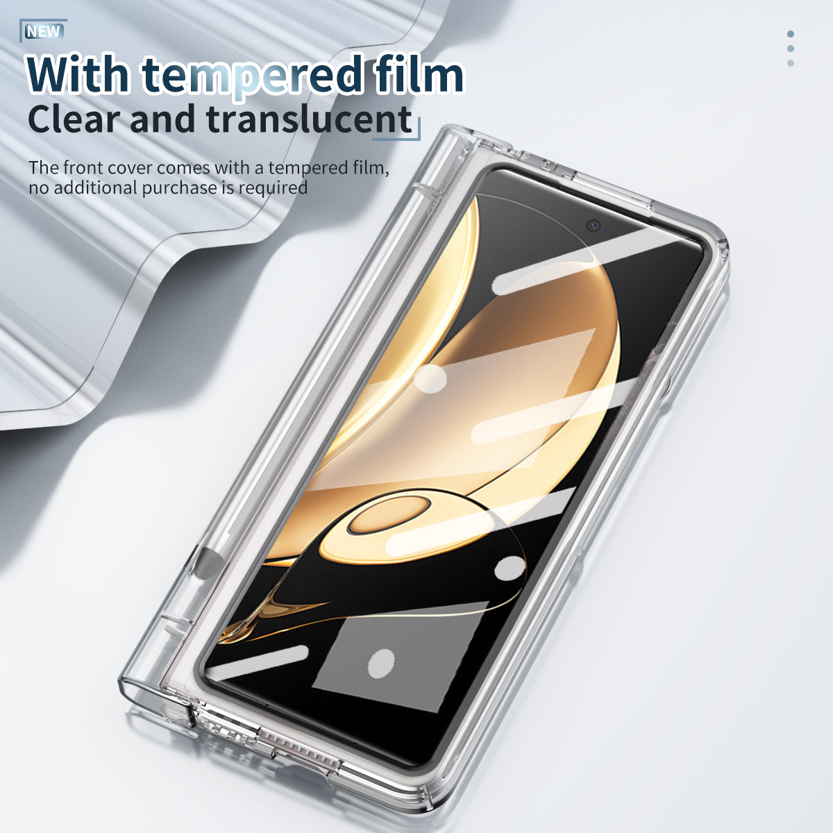 For Honor Magic V Tempered Glass Film Phone Cover Pen Slot Hinge Electroplating Folding PC Case with Stylus Pen