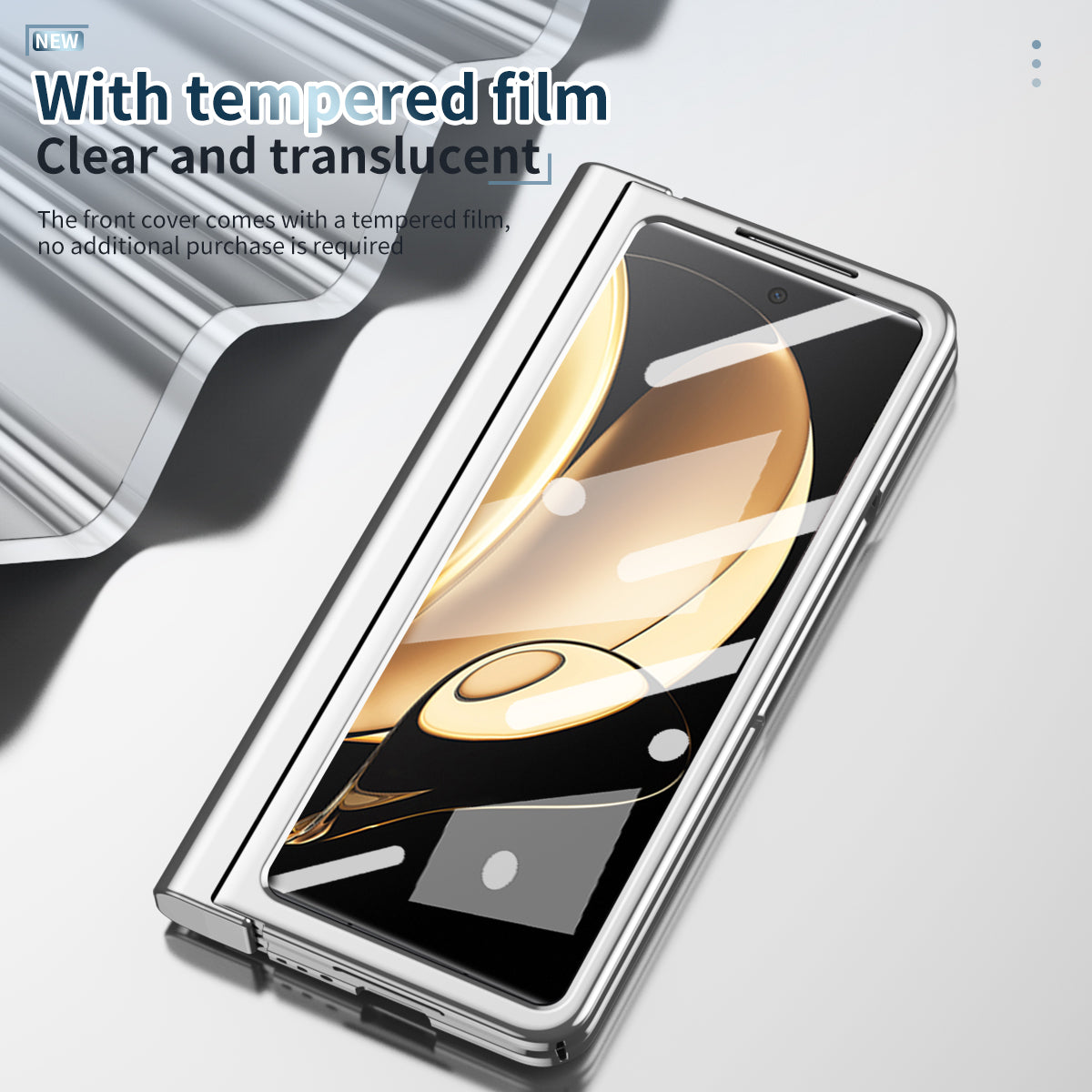 For Honor Magic V Tempered Glass Film Phone Cover Pen Slot Hinge Electroplating Folding PC Case with Stylus Pen