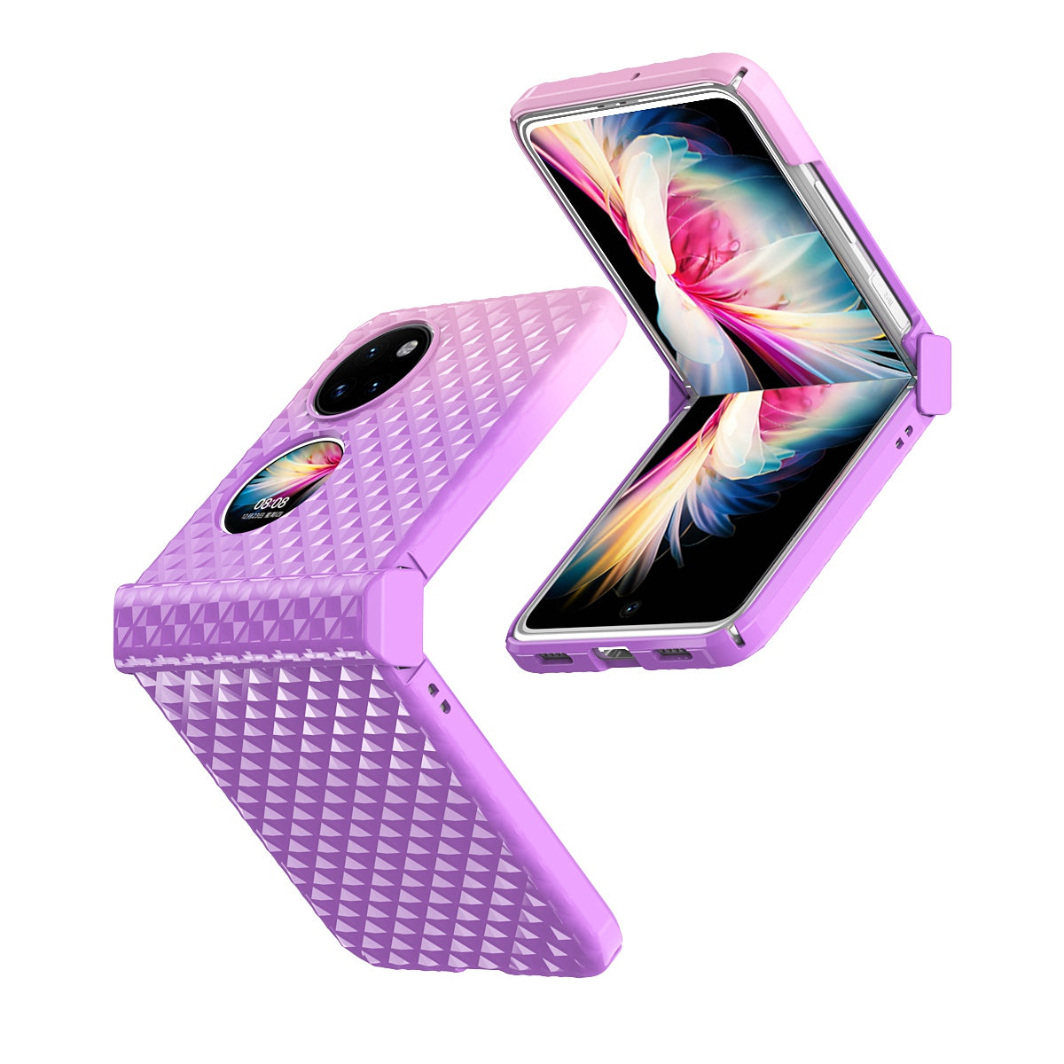 For Huawei P50 Pocket Hinge Protection Hard PC Anti-Fall Case Color Gradient Non-Slip Grip Protective Cover