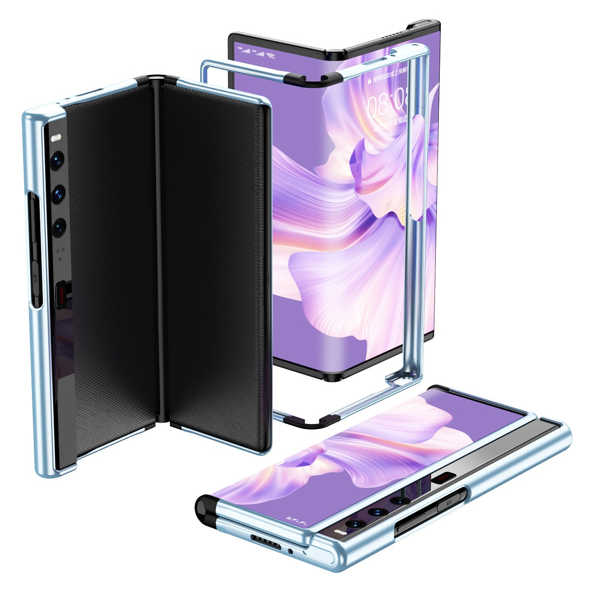 For Huawei Mate Xs 2 Bumper Frame Cover Scratch-Resistant PC +TPU Raised Edge Protection Folding Case
