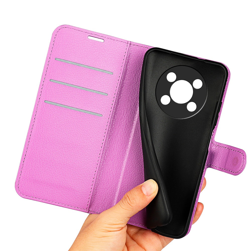 For Honor X30/Magic 4 Lite 5G Litchi Texture Phone Case Foldable Stand PU Leather Wallet Soft Shell Mobile Phone Cover