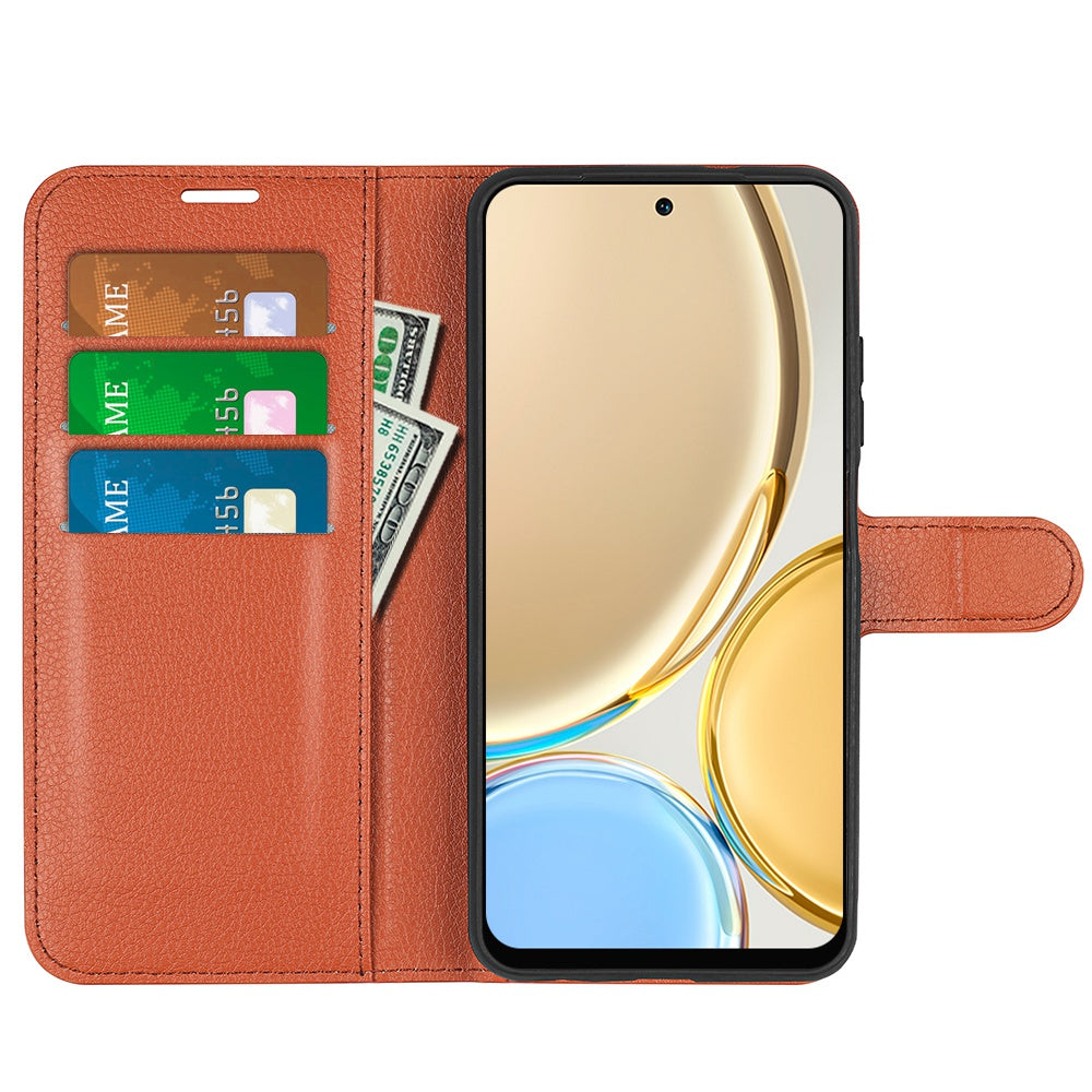 For Honor X30/Magic 4 Lite 5G Litchi Texture Phone Case Foldable Stand PU Leather Wallet Soft Shell Mobile Phone Cover