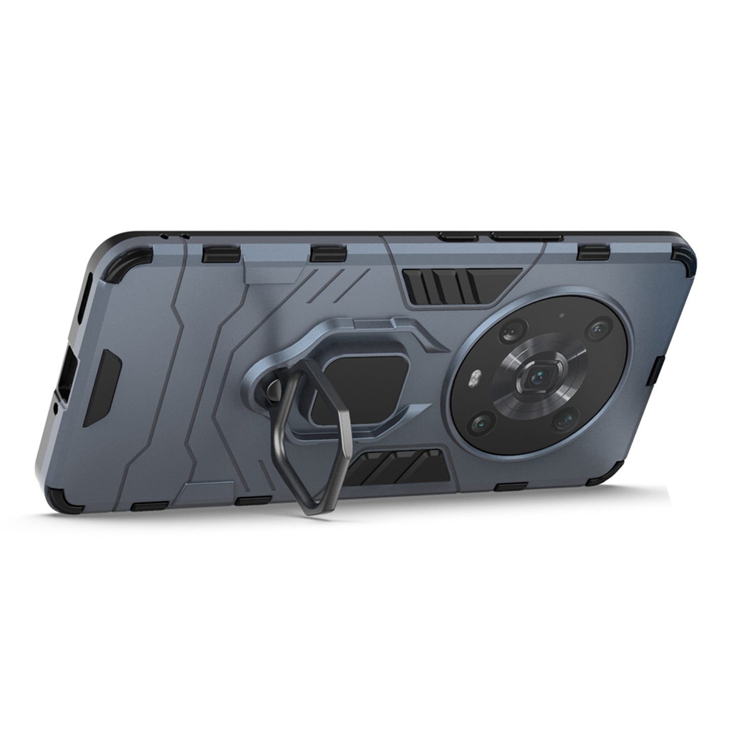 For Honor Magic4 Pro Wear-resistant TPU+PC Phone Case Military Grade Armor Ring Holder Kickstand Back Shell