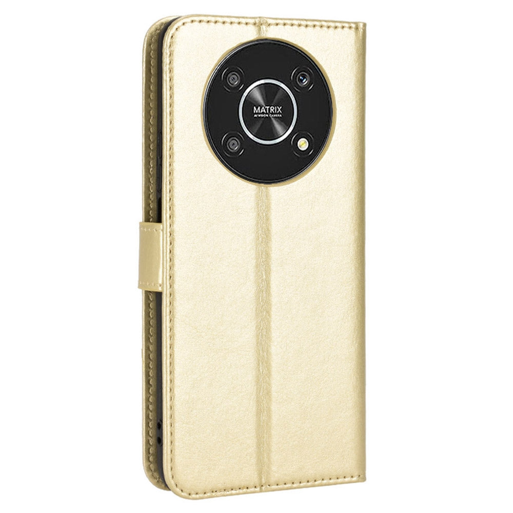 For Honor X9 4G/5G/Magic4 Lite 4G/5G/X30 5G PU Leather Magnetic Case Crazy Horse Texture Inner TPU Anti-Scratch Stand Wallet Cover with Strap