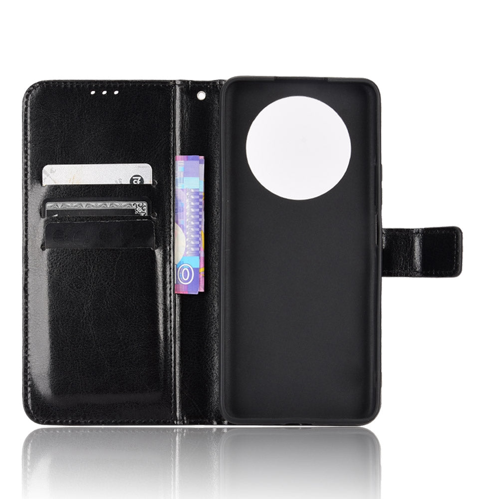 For Honor X9 4G/5G/Magic4 Lite 4G/5G/X30 5G PU Leather Magnetic Case Crazy Horse Texture Inner TPU Anti-Scratch Stand Wallet Cover with Strap