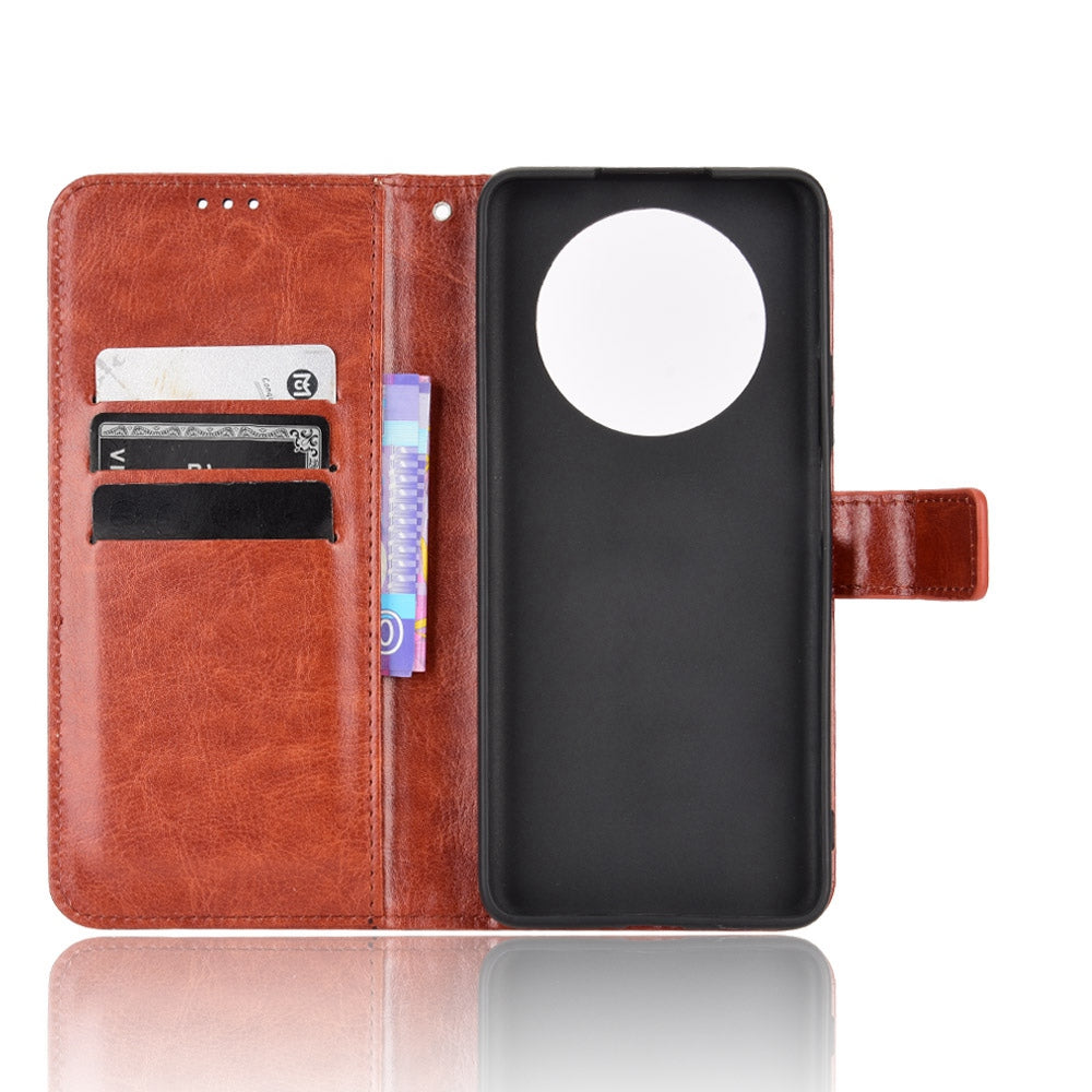 For Honor X9 4G/5G/Magic4 Lite 4G/5G/X30 5G PU Leather Magnetic Case Crazy Horse Texture Inner TPU Anti-Scratch Stand Wallet Cover with Strap