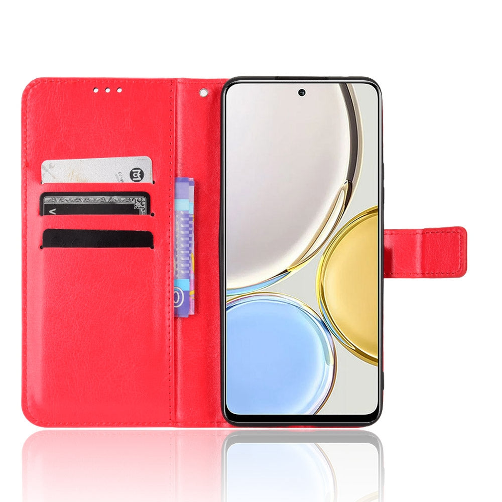 For Honor X9 4G/5G/Magic4 Lite 4G/5G/X30 5G PU Leather Magnetic Case Crazy Horse Texture Inner TPU Anti-Scratch Stand Wallet Cover with Strap