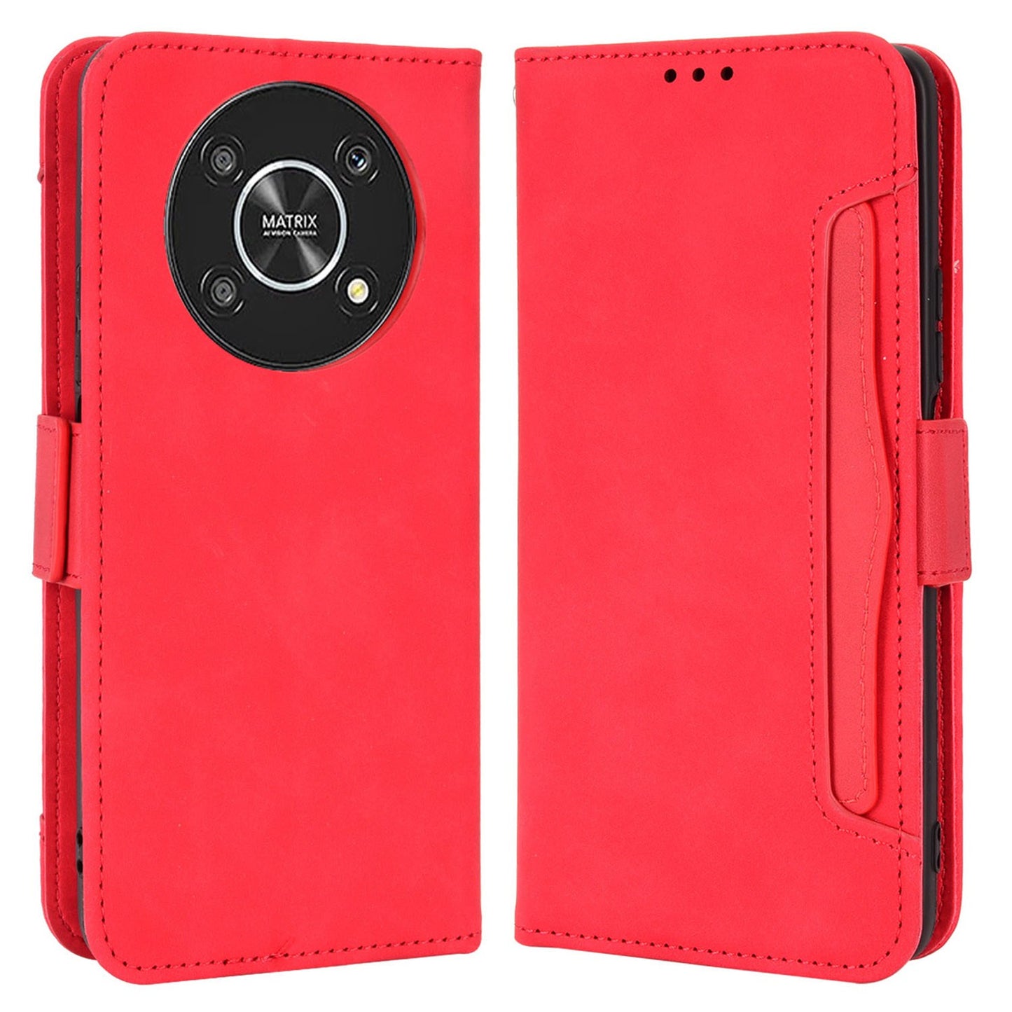For Honor X9 4G/5G/Magic4 Lite 4G/5G/X30 5G PU Leather Flip Stand Case Magnetic Closure Multi-Card Slot Holder Wallet Cover