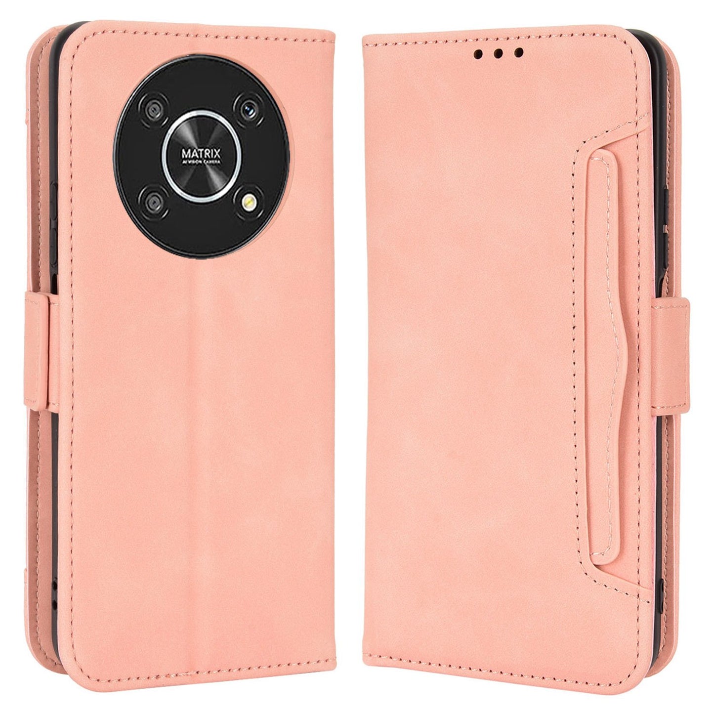 For Honor X9 4G/5G/Magic4 Lite 4G/5G/X30 5G PU Leather Flip Stand Case Magnetic Closure Multi-Card Slot Holder Wallet Cover