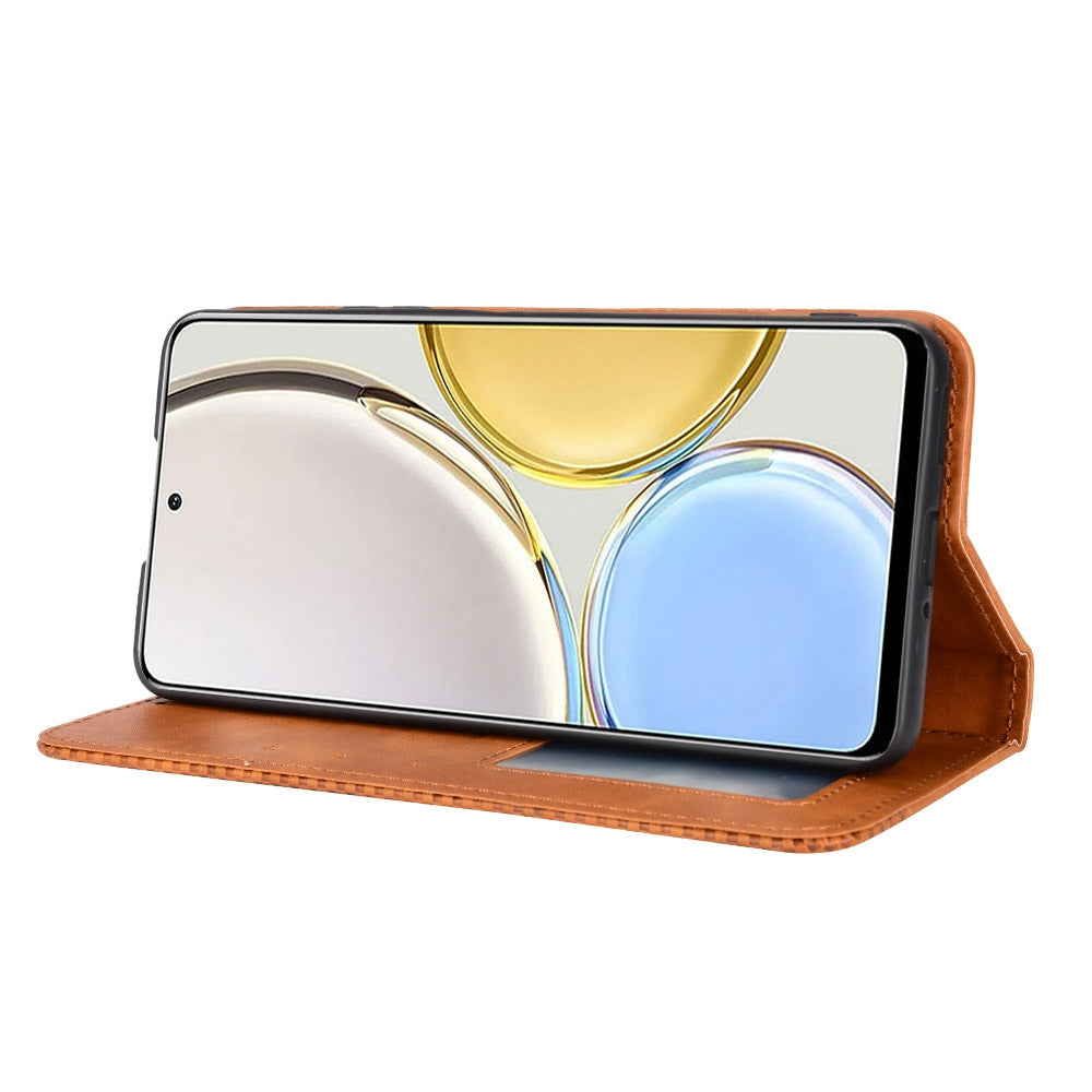 For Honor X9 4G/5G/Magic4 Lite 4G/5G/X30 5G Retro Series Wallet Case PU Leather Magnetic Auto Closing Stand Flip Folio Phone Cover