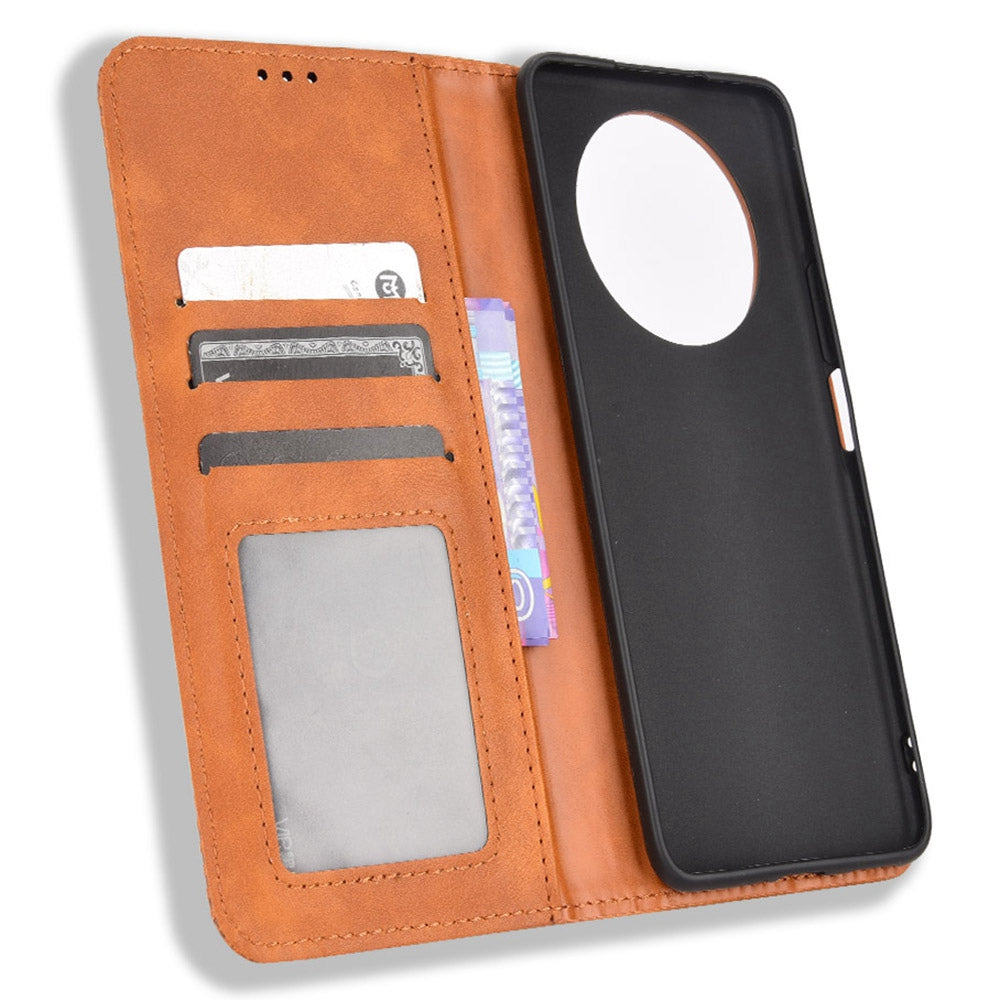 For Honor X9 4G/5G/Magic4 Lite 4G/5G/X30 5G Retro Series Wallet Case PU Leather Magnetic Auto Closing Stand Flip Folio Phone Cover