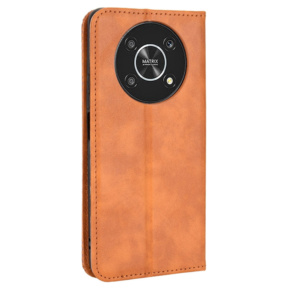 For Honor X9 4G/5G/Magic4 Lite 4G/5G/X30 5G Retro Series Wallet Case PU Leather Magnetic Auto Closing Stand Flip Folio Phone Cover