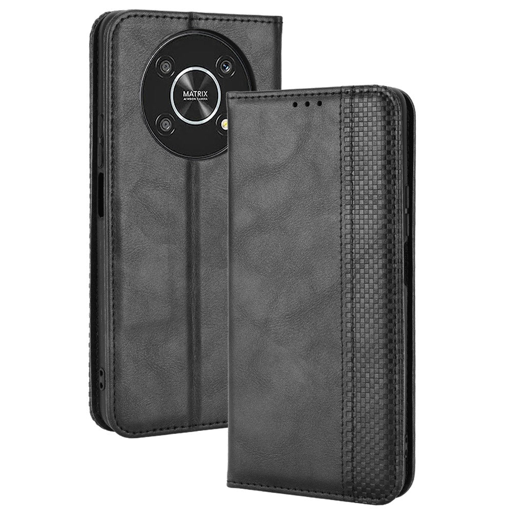 For Honor X9 4G/5G/Magic4 Lite 4G/5G/X30 5G Retro Series Wallet Case PU Leather Magnetic Auto Closing Stand Flip Folio Phone Cover