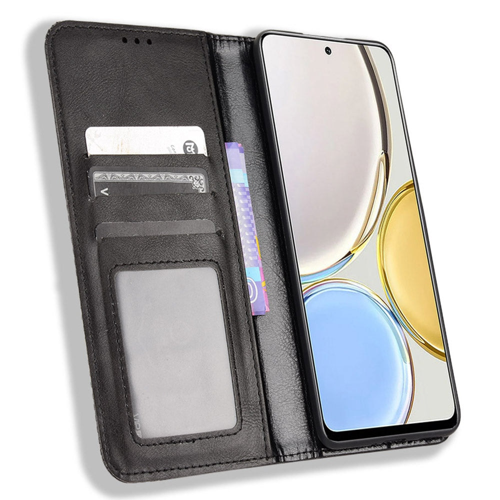 For Honor X9 4G/5G/Magic4 Lite 4G/5G/X30 5G Retro Series Wallet Case PU Leather Magnetic Auto Closing Stand Flip Folio Phone Cover