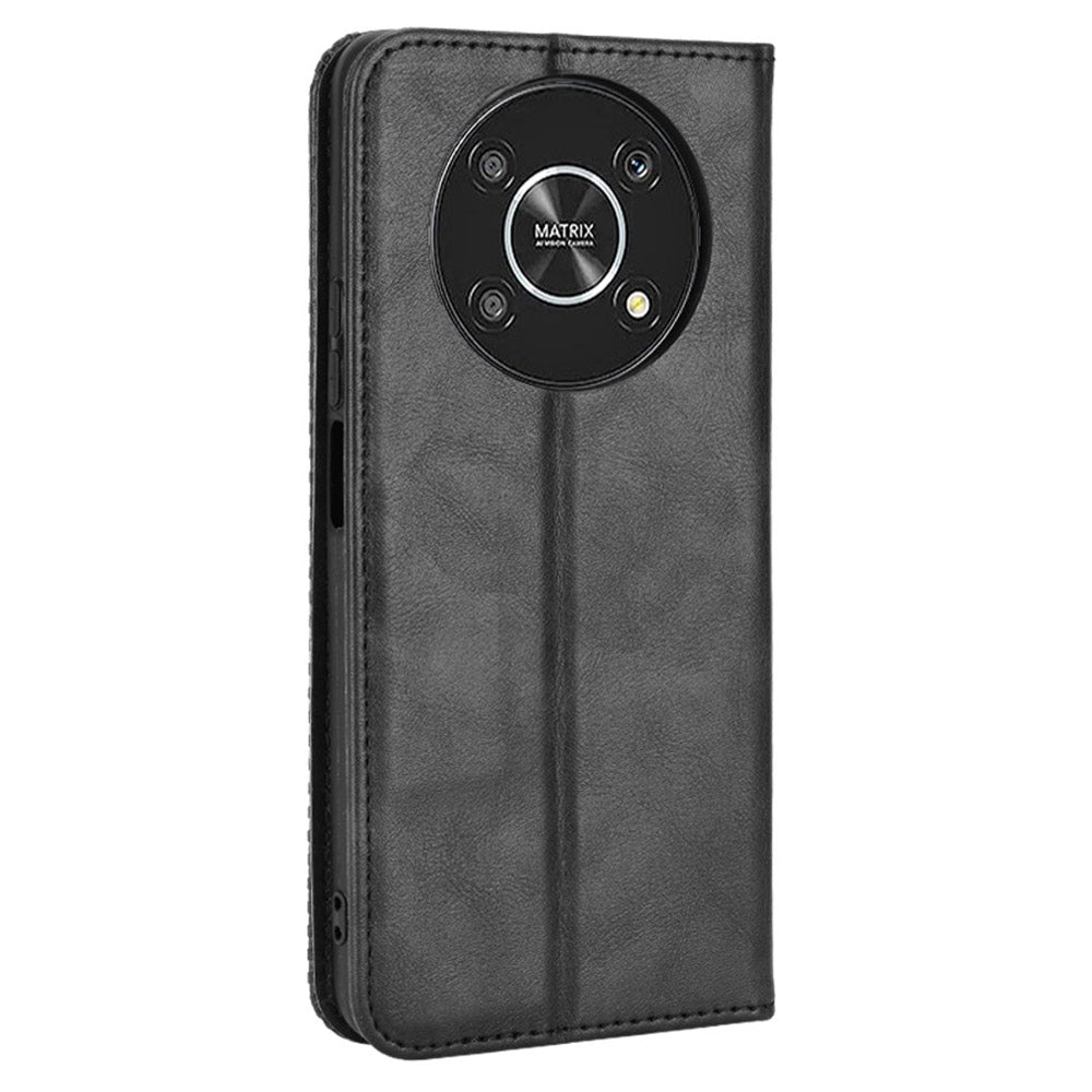 For Honor X9 4G/5G/Magic4 Lite 4G/5G/X30 5G Retro Series Wallet Case PU Leather Magnetic Auto Closing Stand Flip Folio Phone Cover