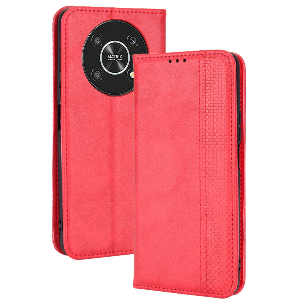 For Honor X9 4G/5G/Magic4 Lite 4G/5G/X30 5G Retro Series Wallet Case PU Leather Magnetic Auto Closing Stand Flip Folio Phone Cover