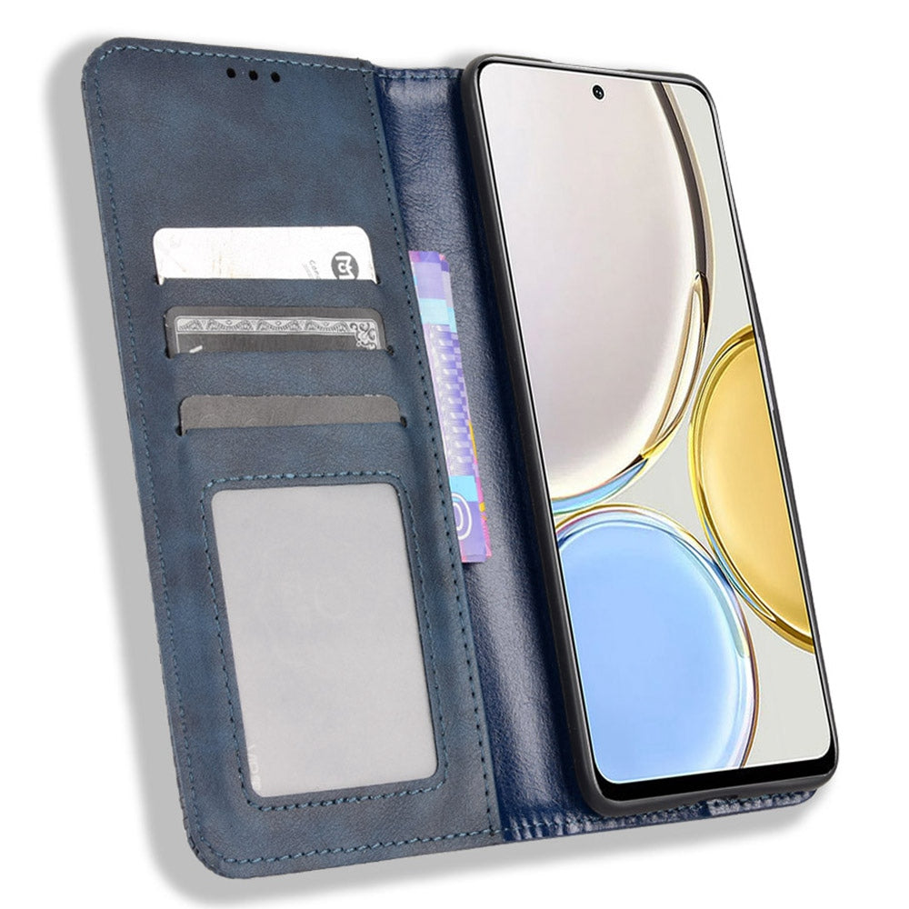 For Honor X9 4G/5G/Magic4 Lite 4G/5G/X30 5G Retro Series Wallet Case PU Leather Magnetic Auto Closing Stand Flip Folio Phone Cover
