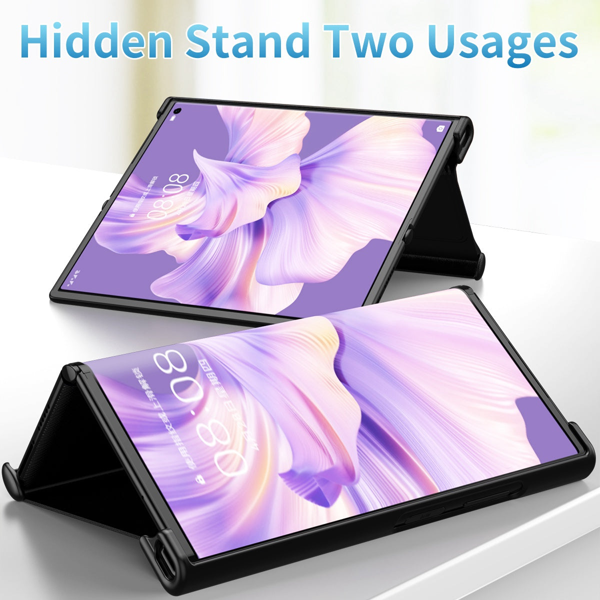 For Huawei Mate Xs 2 PU Leather Hard PC Shockproof Cover Stand Anti-Fall Folding Protective Phone Case
