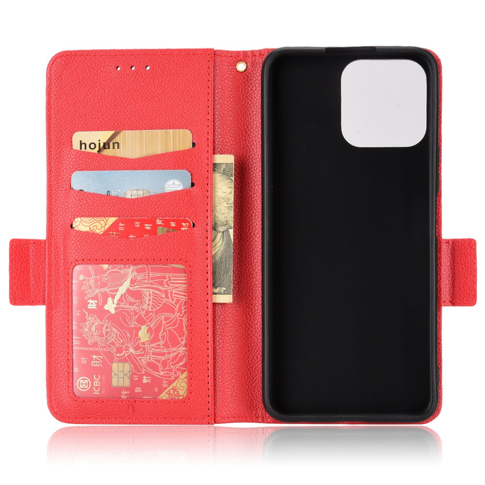 For Honor X8/X30i Litchi Texture Magnetic Folio Flip Protective Case Leather Stand Wallet Cell Phone Shell