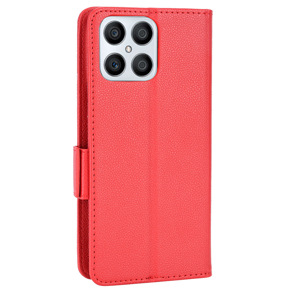 For Honor X8/X30i Litchi Texture Magnetic Folio Flip Protective Case Leather Stand Wallet Cell Phone Shell