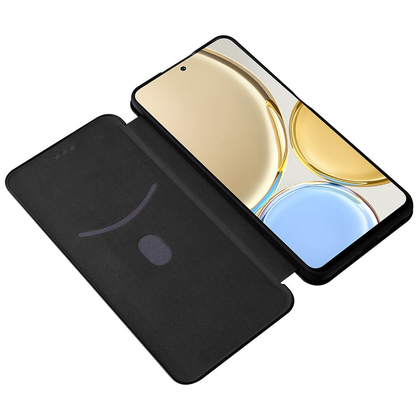 For Honor X9 5G/X30/Magic4 Lite 5G Carbon Fiber Texture PU Leather Soft TPU Folio Flip Cover Card Slot Stand Magnetic Auto-absorbed Case