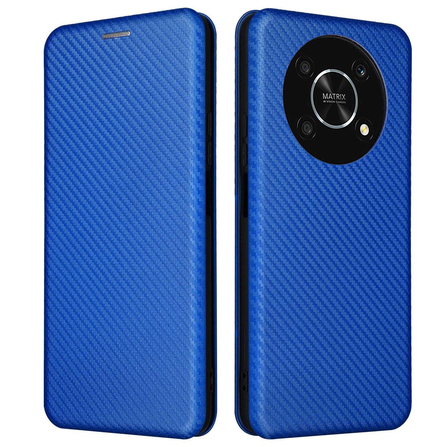 For Honor X9 5G/X30/Magic4 Lite 5G Carbon Fiber Texture PU Leather Soft TPU Folio Flip Cover Card Slot Stand Magnetic Auto-absorbed Case