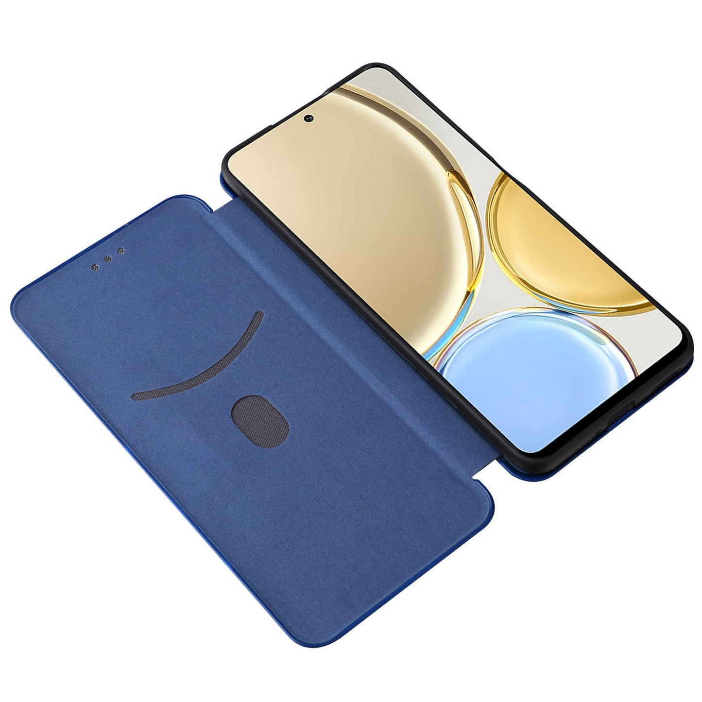 For Honor X9 5G/X30/Magic4 Lite 5G Carbon Fiber Texture PU Leather Soft TPU Folio Flip Cover Card Slot Stand Magnetic Auto-absorbed Case