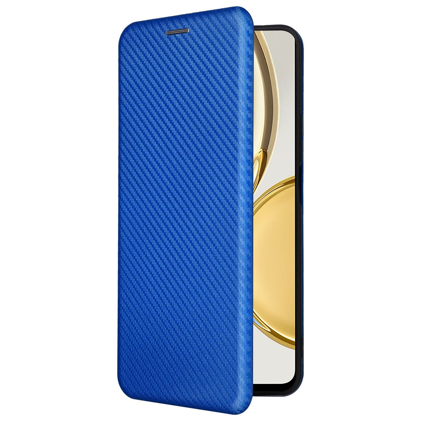 For Honor X9 5G/X30/Magic4 Lite 5G Carbon Fiber Texture PU Leather Soft TPU Folio Flip Cover Card Slot Stand Magnetic Auto-absorbed Case