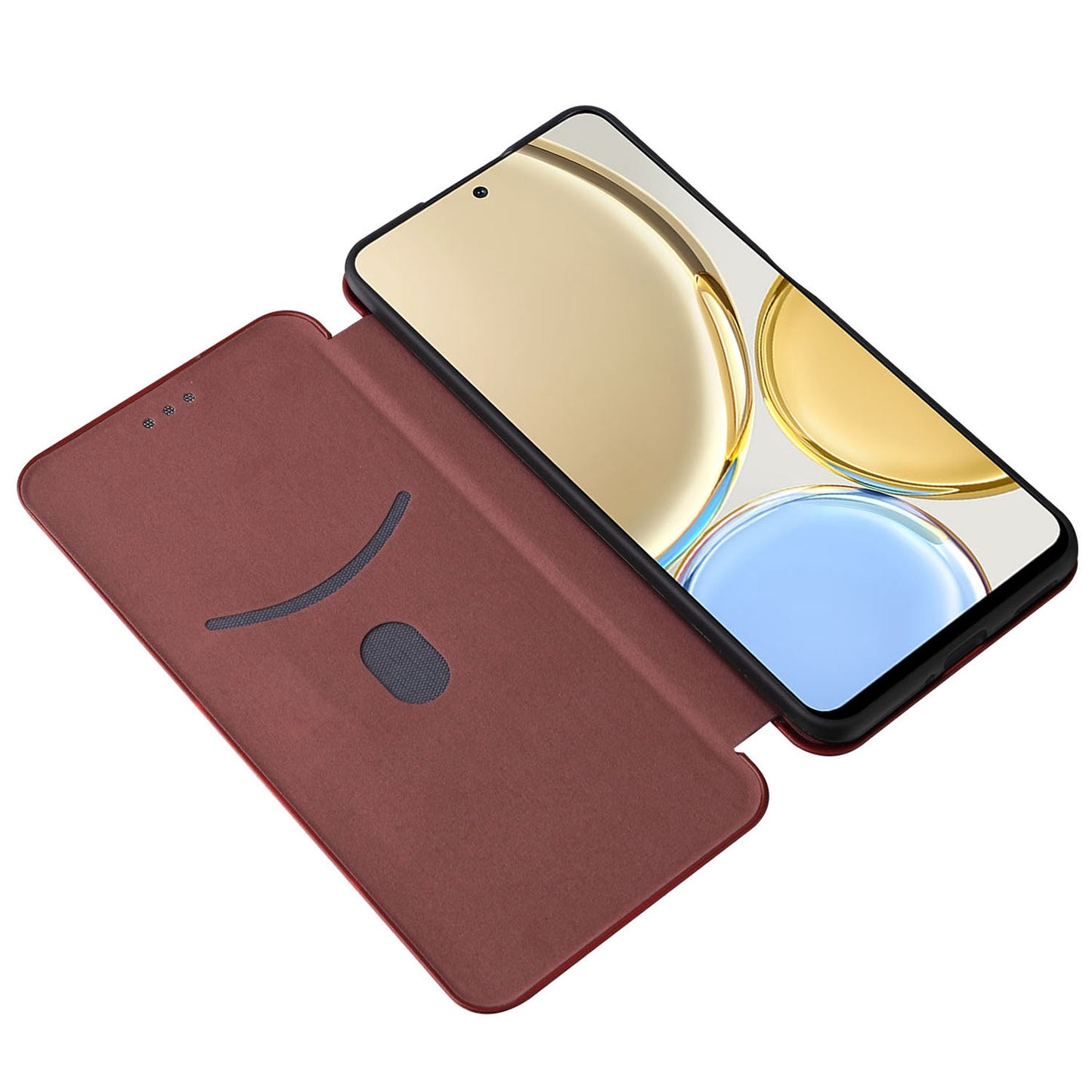 For Honor X9 5G/X30/Magic4 Lite 5G Carbon Fiber Texture PU Leather Soft TPU Folio Flip Cover Card Slot Stand Magnetic Auto-absorbed Case
