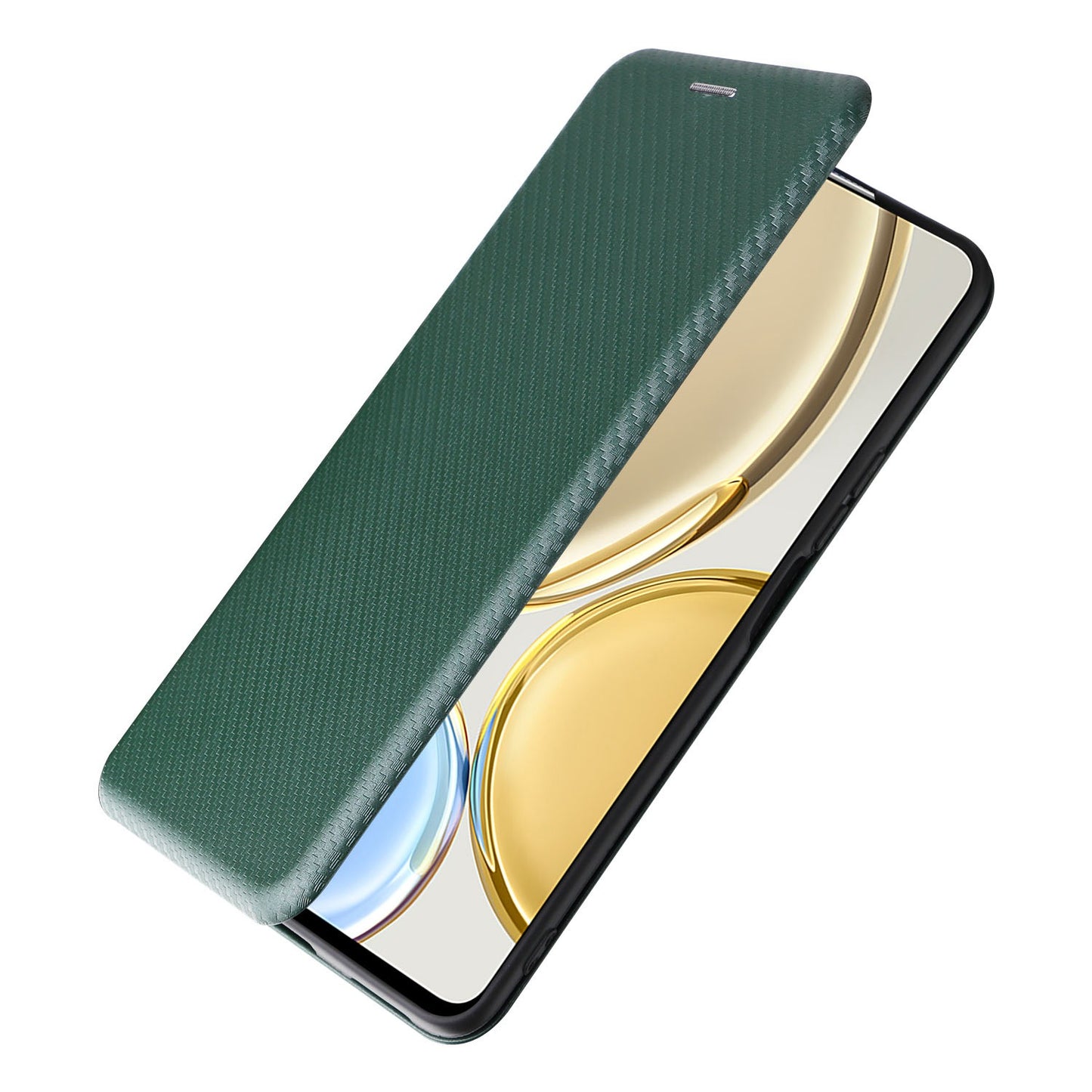 For Honor X9 5G/X30/Magic4 Lite 5G Carbon Fiber Texture PU Leather Soft TPU Folio Flip Cover Card Slot Stand Magnetic Auto-absorbed Case