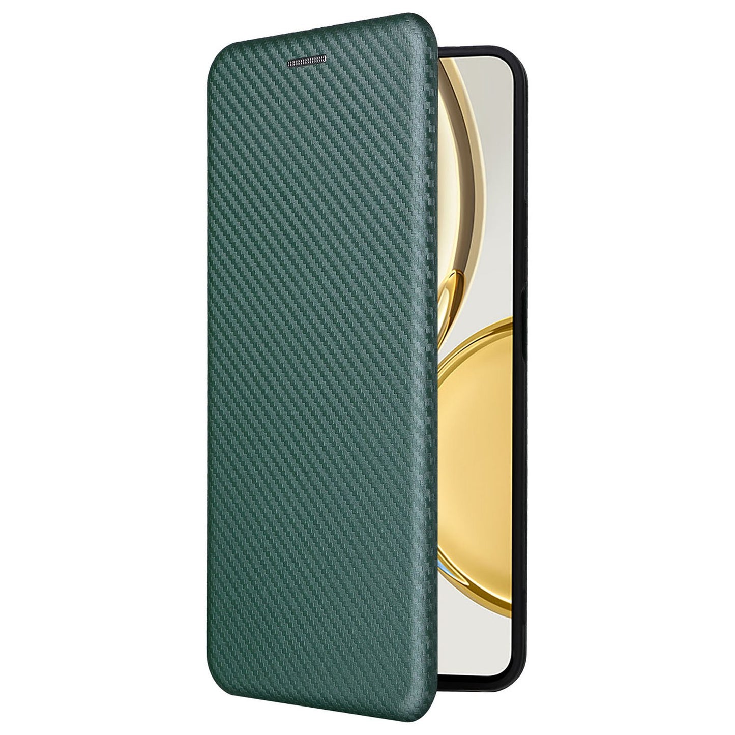 For Honor X9 5G/X30/Magic4 Lite 5G Carbon Fiber Texture PU Leather Soft TPU Folio Flip Cover Card Slot Stand Magnetic Auto-absorbed Case