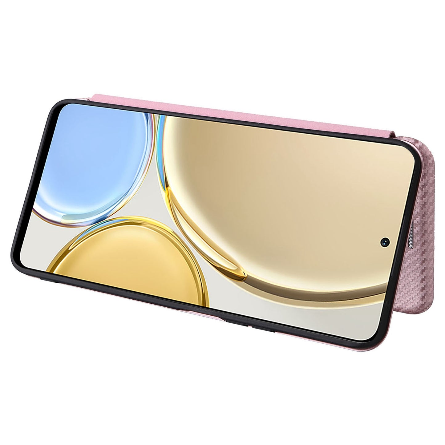 For Honor X9 5G/X30/Magic4 Lite 5G Carbon Fiber Texture PU Leather Soft TPU Folio Flip Cover Card Slot Stand Magnetic Auto-absorbed Case