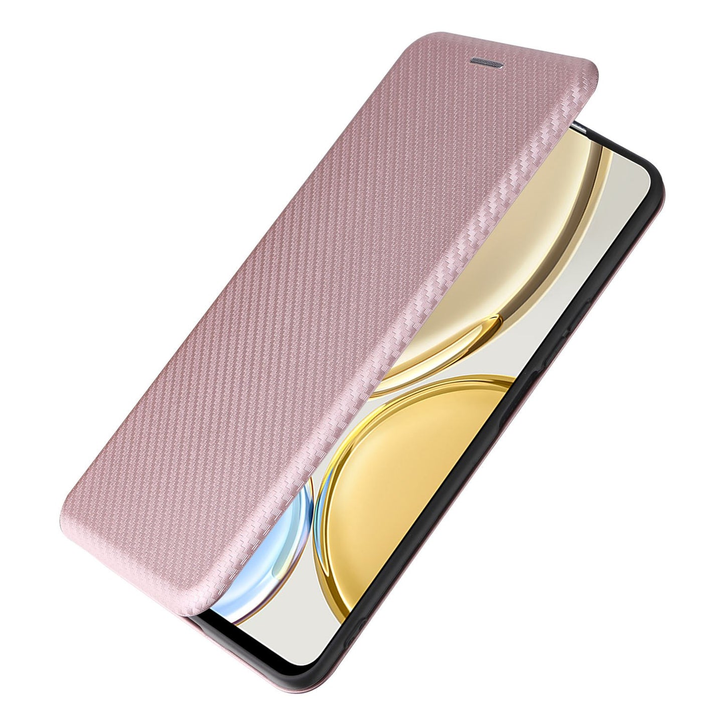 For Honor X9 5G/X30/Magic4 Lite 5G Carbon Fiber Texture PU Leather Soft TPU Folio Flip Cover Card Slot Stand Magnetic Auto-absorbed Case