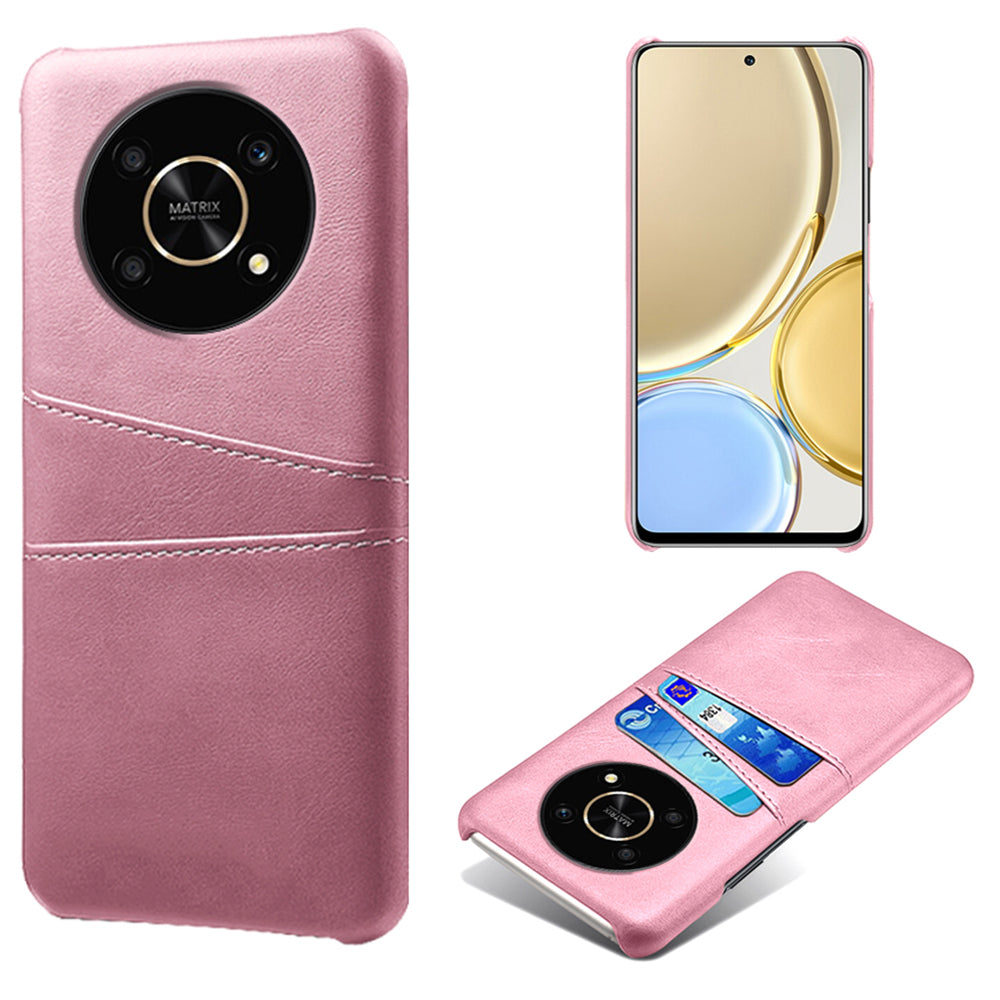 For Honor X30/Magic4 Lite 5G/X9 4G/5G Phone Case with Two Card Slots Wear-resistant PU Leather Coated Hard PC Protector Cover