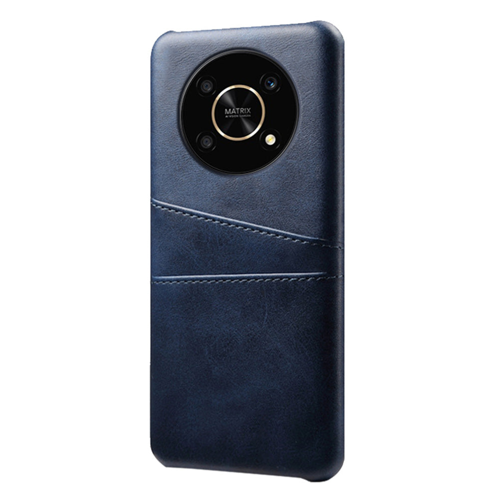 For Honor X30/Magic4 Lite 5G/X9 4G/5G Phone Case with Two Card Slots Wear-resistant PU Leather Coated Hard PC Protector Cover