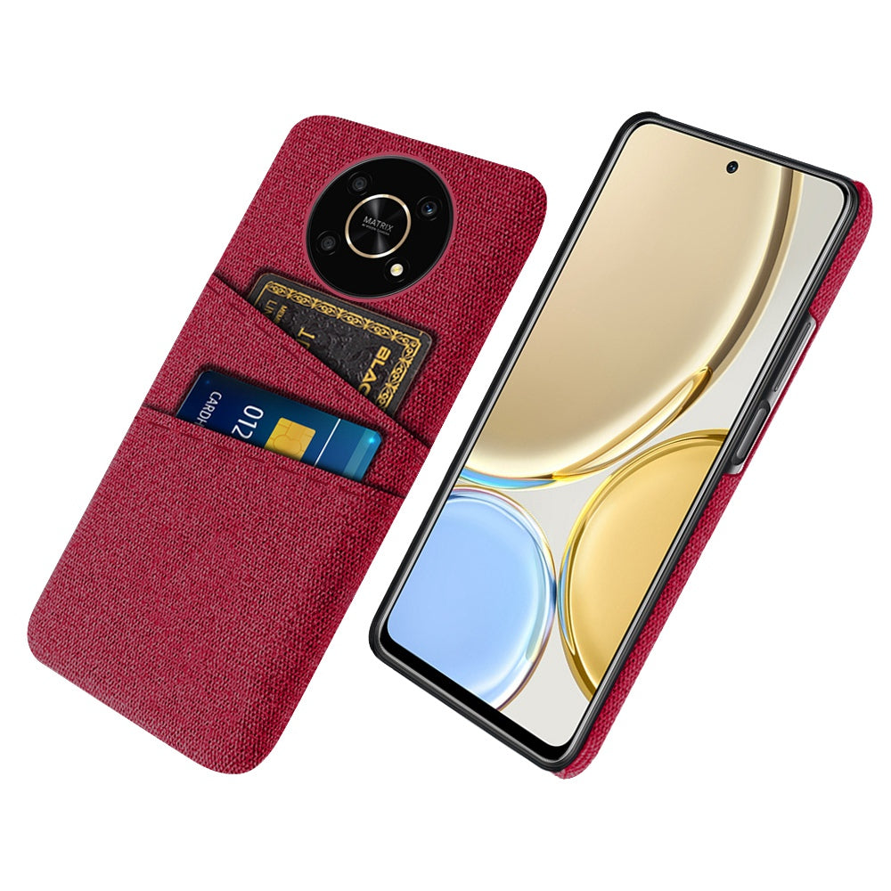 For Honor Magic4 Lite 5G/X30/X9 4G/X9 5G Dual Card Slots Cloth + PC Back Case Cloth Texture Protective Phone Cover
