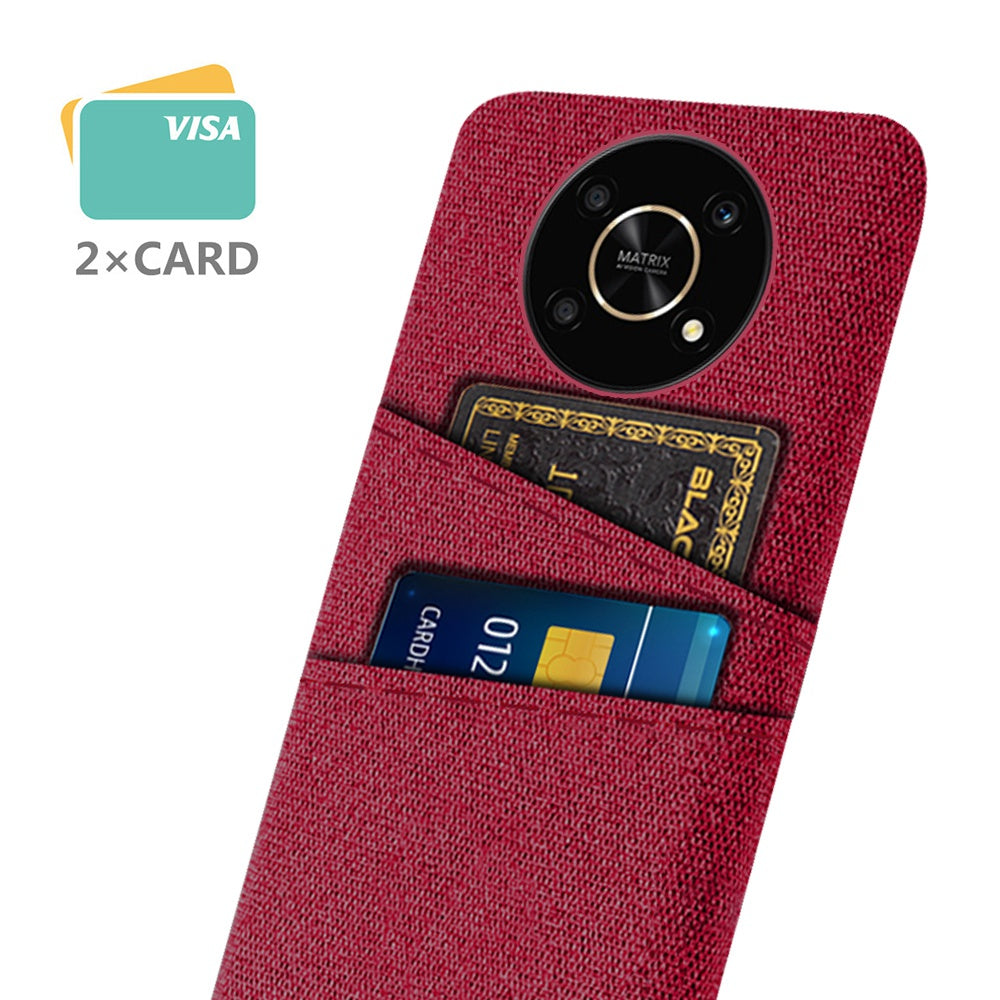 For Honor Magic4 Lite 5G/X30/X9 4G/X9 5G Dual Card Slots Cloth + PC Back Case Cloth Texture Protective Phone Cover