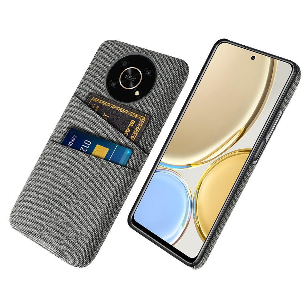 For Honor Magic4 Lite 5G/X30/X9 4G/X9 5G Dual Card Slots Cloth + PC Back Case Cloth Texture Protective Phone Cover