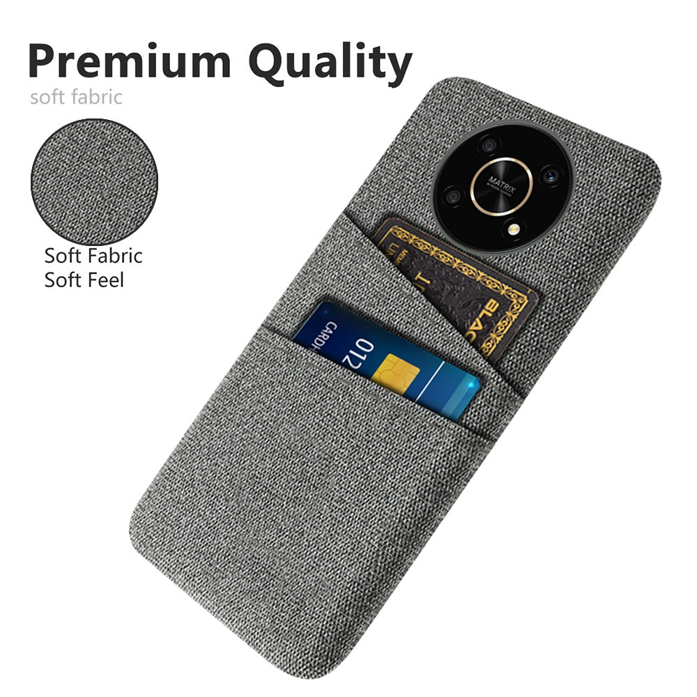 For Honor Magic4 Lite 5G/X30/X9 4G/X9 5G Dual Card Slots Cloth + PC Back Case Cloth Texture Protective Phone Cover