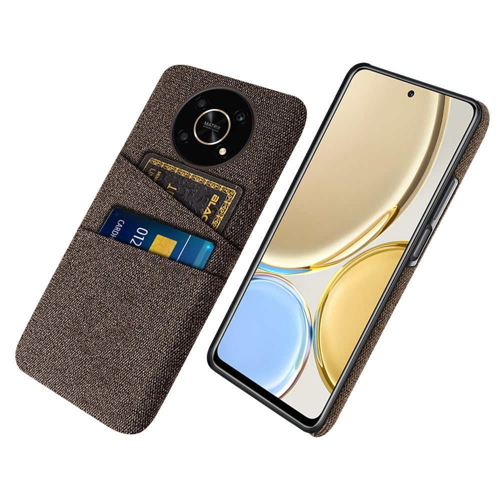 For Honor Magic4 Lite 5G/X30/X9 4G/X9 5G Dual Card Slots Cloth + PC Back Case Cloth Texture Protective Phone Cover
