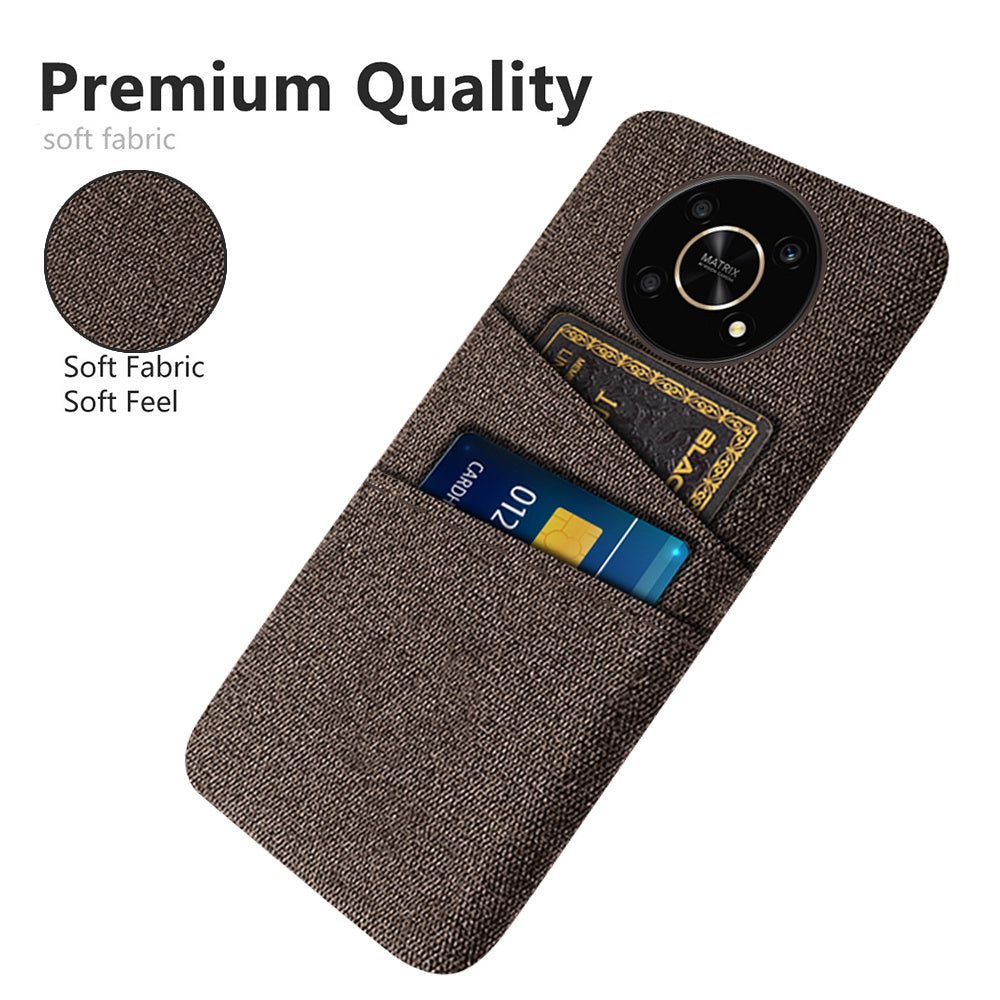 For Honor Magic4 Lite 5G/X30/X9 4G/X9 5G Dual Card Slots Cloth + PC Back Case Cloth Texture Protective Phone Cover