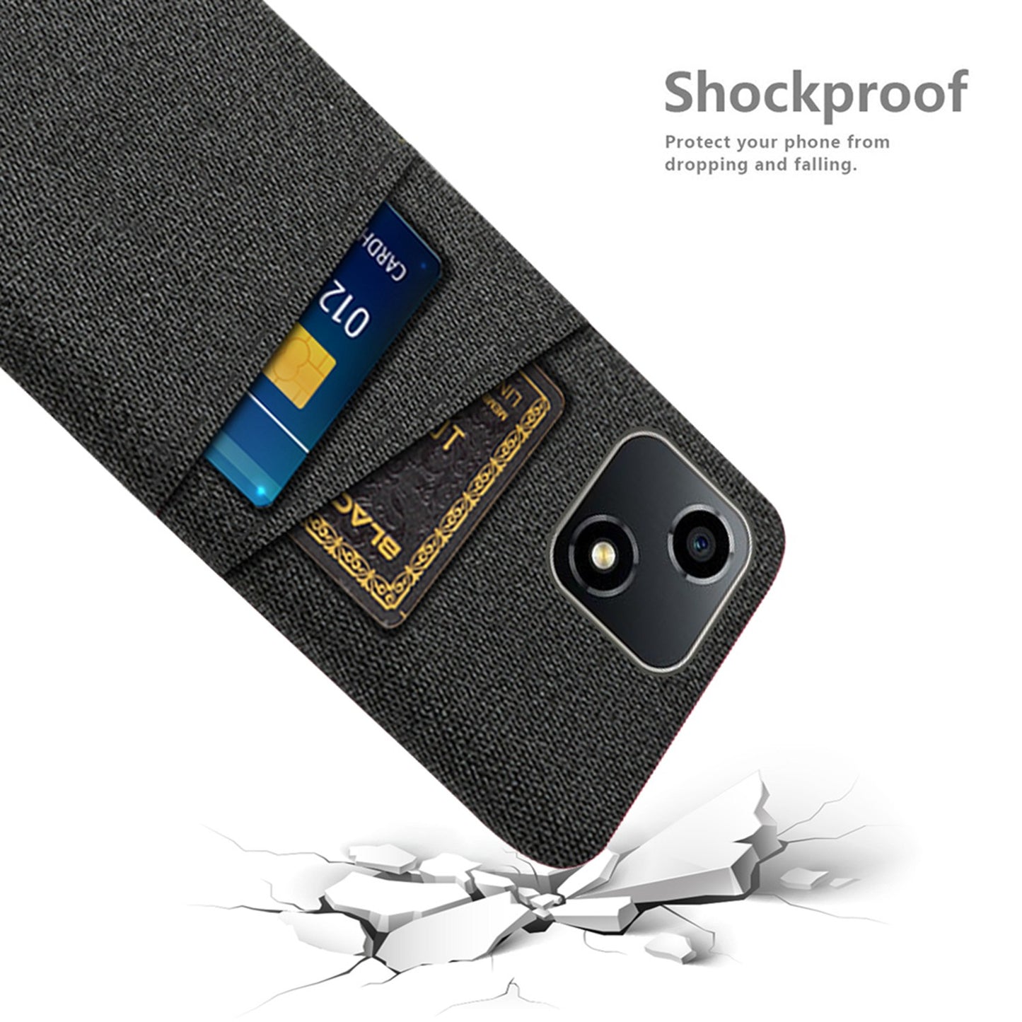 For Honor Play 30 5G Anti-scratch Phone Case Cloth Texture Shockproof Dual Card Slots PC Protective Cover
